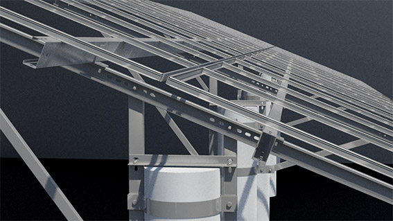 estructura de montaje fotovoltaico fija de una sola columna