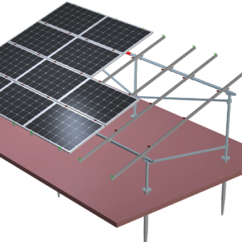 sistema de montaje solar híbrido de aluminio y acero